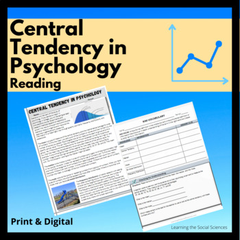 Preview of Central Tendency in Psychology One Page Reading w/ Questions: Digital & Print