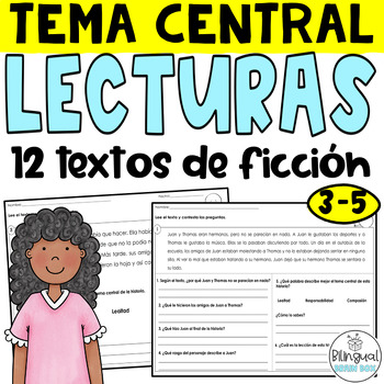 Preview of Central Theme in Spanish - Tema central y lección - Rasgos del personaje Lectura