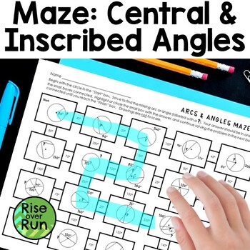Preview of Central and Inscribed Angles Maze Worksheet