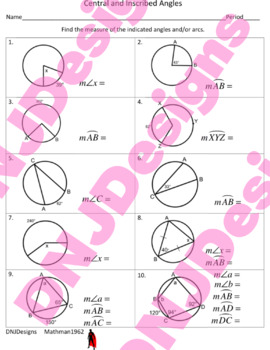 Preview of Central and Inscribed Angles of Circles