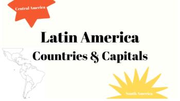 Preview of Central and South America: Countries & Capitals Activity Lesson and Quiz