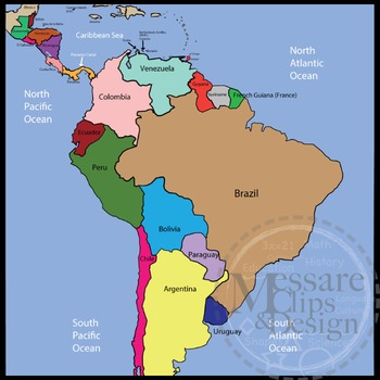 Preview of Map Clip Art: Central and South America Set {Messare Clips and Design}