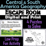 Central and South America Geography Activity Escape Room