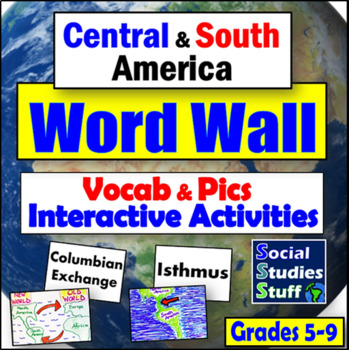 Preview of Central & South America Word Wall & Activity Ideas: Geography-Culture-Government