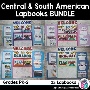 Preview of Central and South American Lapbooks Bundle for Early Learners - Latin Countries