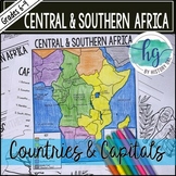 Central and Southern Africa Countries and Capitals Map Activity
