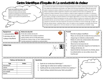 Preview of Centres d'enquête de Sciences - La chaleur