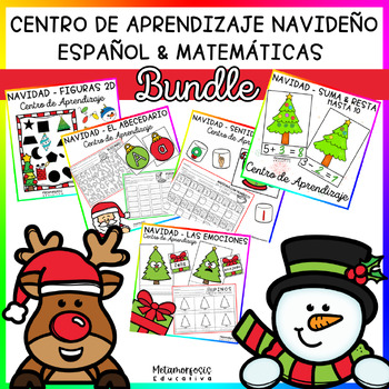Preview of Centro de Aprendizaje Navideño - Español & Matemáticas - Christmas Center