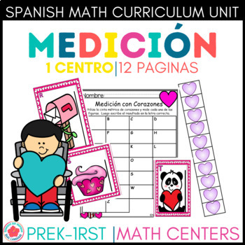 Preview of Centro de Matemáticas Medición Día de San Valentín Medidas Measurement