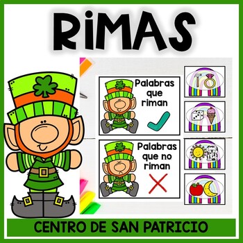 Preview of Centro de rimas San Patricio | St Patrick Rhyming Words Center in Spanish
