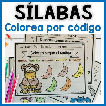 Centro lectura SÍLABAS español-HOJAS DE TRABAJO: leer y colorear según ...