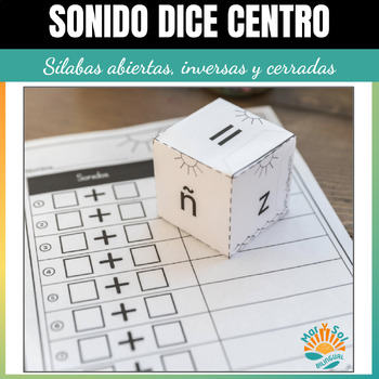 Preview of Centro para formar sílabas abiertas, inversas y cerradas Spanish syllables Dice