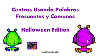Preview of Centros Palabras Frecuentes y Comunes Halloween Edition