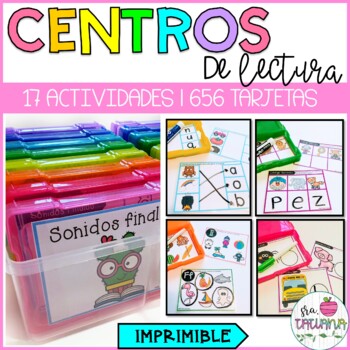 Preview of Centros de Lectoescritura | Tarjetas | Guided Reading Task Cards in Spanish