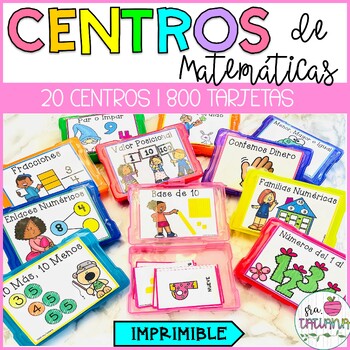 Preview of Centros de Matemáticas | Math Centers in Spanish | First Grade