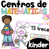 Centros de matemáticas KINDER Math Centers in Spanish April