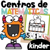 Centros de matemáticas KINDER octubre Math Centers in Spanish