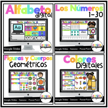 Preview of Centros del Abecedario, Números, Figuras Geométricas y  Colores BUNDLE Digital