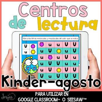 Preview of Actividades de lectura kinder en español Digital Literacy Centers in Spanish