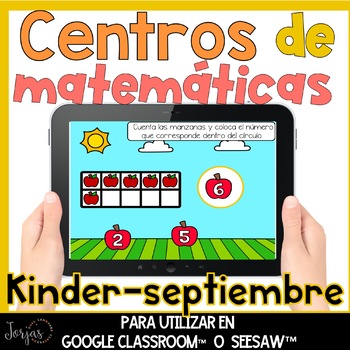 Preview of Centros digitales de matemáticas kinder Centers in Spanish Distance Learning