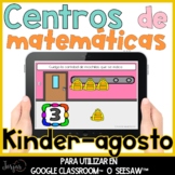 Centros digitales de matemáticas kinder Centers in Spanish