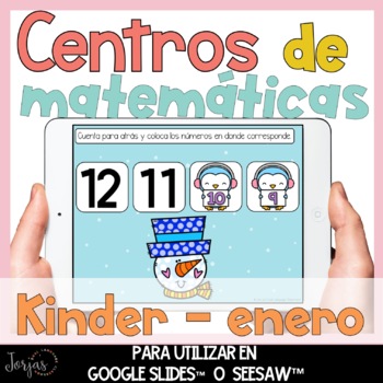Preview of Centros digitales matemáticas kinder enero
