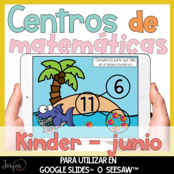 Preview of Centros digitales matemáticas kinder junio