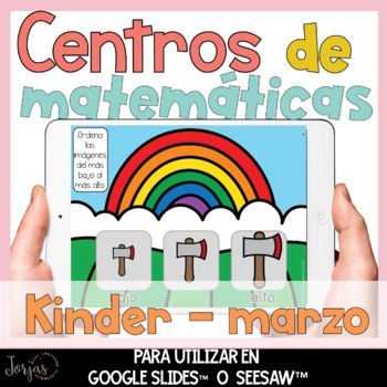Preview of Centros digitales matemáticas kinder marzo para Seesaw™ y Google Slides™
