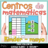 Centros digitales matemáticas kinder mayo DIGITAL