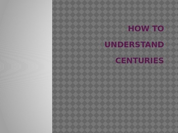 Preview of Centuries Mini-Lesson: How to Understand Centuries  (PPT)