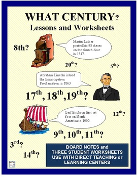 Preview of CENTURY NUMBERING Lessons and Worksheets - No-Prep