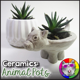 Ceramic Art Lesson, Clay Animal Plant Pot Art Project Activity