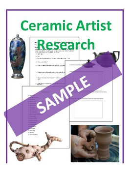 Preview of Ceramic Artist Research Worksheets