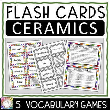Preview of Ceramics Flash (Study) Cards and Vocabulary Review Games