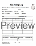 Ceramics - Kiln Firing Log Editable Document