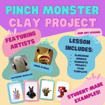 Preview of Ceramics - Pinch Monster Project - Pinch Pots - Project, Rubric, and Handout