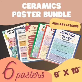 Preview of Ceramics Poster Bundle - 6 Posters - 8" x 10" digital downloads