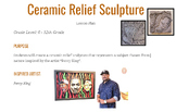 Ceramics: Slab Relief Sculpture - Lesson Plan Packet Resources