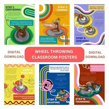 Preview of Ceramics and Pottery: Wheel Throwing Posters for the Classroom and Studio