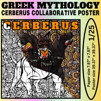 Preview of Cerberus Collaborative Coloring Poster: Dive into Greek Mythology Together