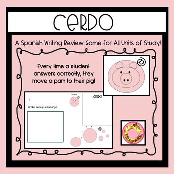 Preview of Cerdo - Spanish Writing Game