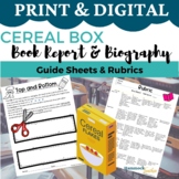 Cereal Box Activity Book Report or Biography Project 