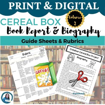 Preview of Cereal Box Activity Book Report or Biography Project Volume 2