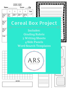 Preview of Cereal Box Project Template