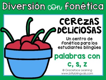 Preview of Spanish Phonics Center Words with C S Z - Centro de fonética Palabras con C S Z
