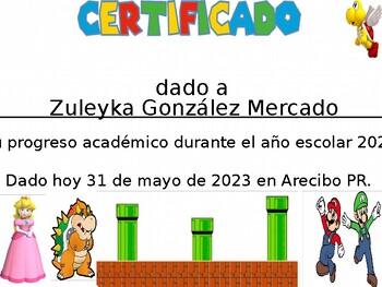 Preview of Certificado Mario