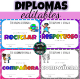 Certificados EDITABLES Diplomas Premios Graduación Español