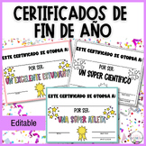 Certificados de Fin de Año - End of the Year Certificates 