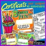 Certificat pour souligner les anniversaire: Bonne fête ! R