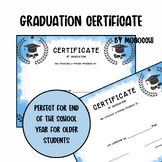 Graduation Certificate- End of School Year Award for Older